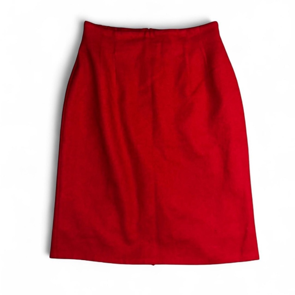 Vintage 90s Norton McNaughton Petite Red Pencil Skirt - Pure Wool - Woolmark